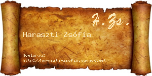 Haraszti Zsófia névjegykártya